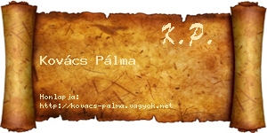 Kovács Pálma névjegykártya