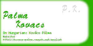 palma kovacs business card