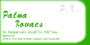 palma kovacs business card